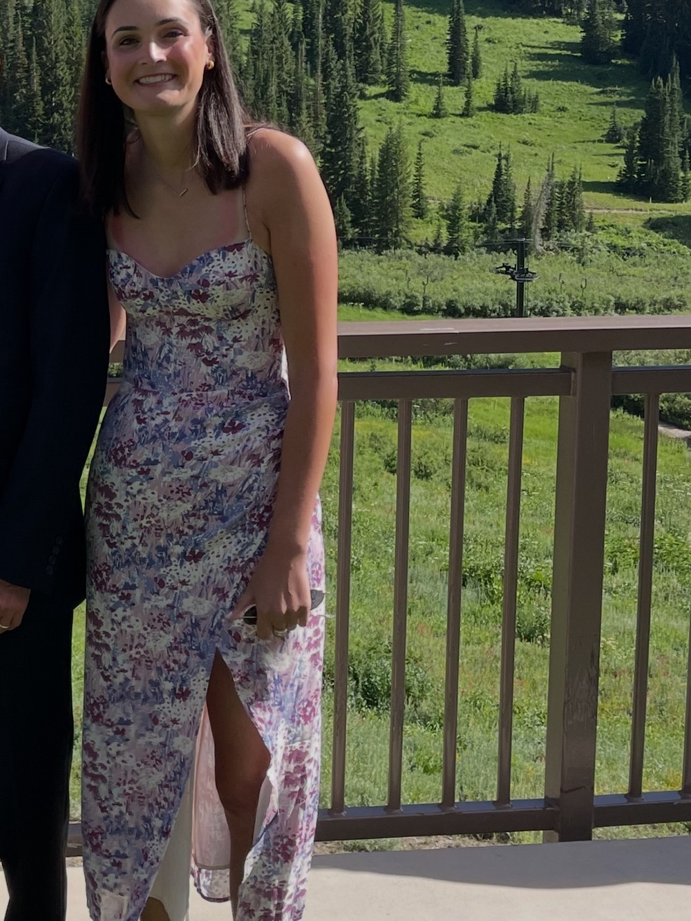 Reformation Lavender and Pink Floral Spaghetti-Strap Midi Dress